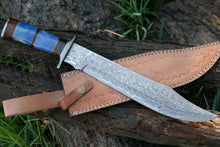 Load image into Gallery viewer, HS-321 Custom Hand Made Hunting Bowie Knife, Survival Knife, Camping Tool, Damascus