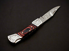 Load image into Gallery viewer, HS-1112 Custom Hand Forged Damascus Steel Back Lock Micarta Handle Knife