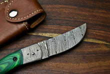 Load image into Gallery viewer, Custom Handmade Damascus Steel Blade Liner-Lock Pocket Folding Knife| HARD WOOD