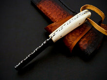 Load image into Gallery viewer, HS-973 Custom Hand Forged 6.00" Damascus Steel Full Tang Cowboy Bull Cutter Knife