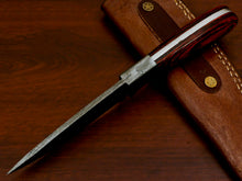 Load image into Gallery viewer, HS-375 '' HANDMADE DAMASCUS CUSTOM PAKKA WOOD HANDLE SKINNING CAMPING KNIFE