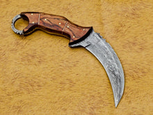 Load image into Gallery viewer, HS-894 CUSTOM DAMASCUS STEEL HUNTING/BOWIE/DAGGER KNIFE HANDLE PAKKA WOOD WITH SHEATH