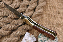 Load image into Gallery viewer, Custom Handmade Damascus Folding-Pocket Knife With Micarta Handle