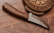 Load image into Gallery viewer, HS-772 Custom Handmade Damascus Skinner Knife With Walnut Wood Handle