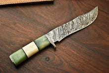 Load image into Gallery viewer, HS-336 | Custom Handmade Damascus SteelHunting / Bowie Knife - Camel Bone Handle