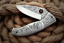 Load image into Gallery viewer, Custom Hand Engraved Folding-Pocket Knife Life Time Used With Very Good Price