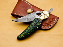 Load image into Gallery viewer, Damascus Folding Knife Custom knife Handmade Folding Knife