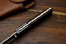 Load image into Gallery viewer, HS-1137 Custom Handmade Damascus Steel Blade Liner-Lock Pocket Folding Knife| RAM'S HORN