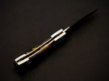 Load image into Gallery viewer, HS-1108 Custom Hand Forged Damascus Steel Back Lock Resin Handle Knife