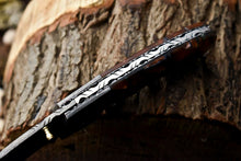 Load image into Gallery viewer, Custom Handmade Damascus Steel Pocket Folding Knife - Beautiful Resin Handle