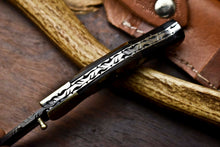 Load image into Gallery viewer, Custom Handmade Damascus Steel Pocket Folding Knife - Beautiful Ram & Buffalo Horn Handle