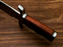 Load image into Gallery viewer, HS-380 CUSTOM HAND FORGED D2 TOOL Steel Blade 17" Bowie Hunting Knife NATURAL WOOD