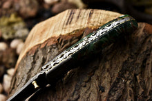 Load image into Gallery viewer, Custom Handmade Damascus Steel Pocket Folding Knife - Beautiful Resin Handle