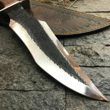 Load image into Gallery viewer, Custom Hand Forged D2 Steel Full Tang Bowie Hunting Knife HS-390
