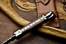 Load image into Gallery viewer, Custom Handmade Damascus Steel Pocket Folding Knife - Beautiful Hard Wood Handle