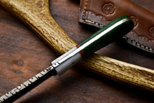 Load image into Gallery viewer, HS-1001 | Custom Handmade Damascus Steel Bull Cutter Knife - Beautiful Hard Wood Handle