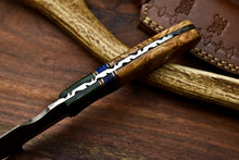 Load image into Gallery viewer, HS-921 Custom Handmade Damascus Steel Tracker Knife - Beautiful Wood Handle