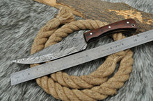 Load image into Gallery viewer, HS-438 | Custom Handmade Damascus Steel Hunitng Knife - Beautiful Wood Handle