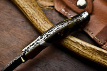 Load image into Gallery viewer, Custom Handmade Damascus Steel Pocket Folding Knife - Beautiful Ram's Horn Handle