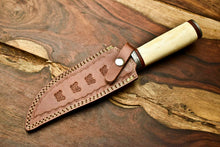 Load image into Gallery viewer, HS-320 Custom Hand Made Damascus Steel Blade Bowie Hunting Knife | CAMEL BONE