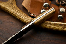 Load image into Gallery viewer, HS-723 Custom Handmade Damascus Steel Skinner Knife - Wood Handle