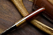 Load image into Gallery viewer, HS-659 Custom Handmade Damascus Steel Skinner Knife - Beautiful Hard Wood Handle