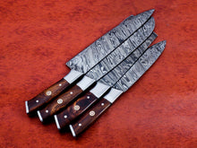 Load image into Gallery viewer, HS-141 Custom Handmade Damascus Steel Full Tang 4 Piece Chef Set with Wood Handle