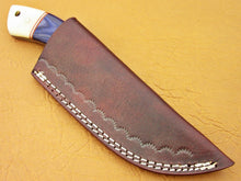 Load image into Gallery viewer, HS 769 Custom Handmade Damascus Skinner Knife With Hard Wood And Camel Bone