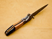 Load image into Gallery viewer, Custom Handmade Damascus Folding-Pocket Knife With Wood Handle