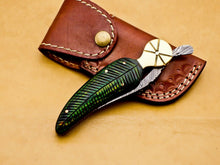 Load image into Gallery viewer, Damascus Folding Knife Custom knife Handmade Folding Knife