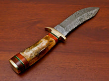 Load image into Gallery viewer, HS-491 Custom Handmade Damascus Hunting Knife With Camel Bone Handle