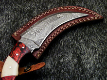 Load image into Gallery viewer, HS-890 Custom Hand Forged Damascus Steel 10" Karambit Knife - Hard Wood Handle