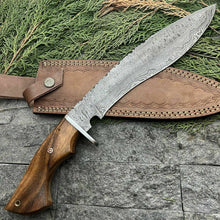 Load image into Gallery viewer, HS-863 14' BLADE Custom Hand Forged Damascus Steel Hunting Bowie knife W/Sheath