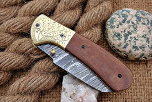 Load image into Gallery viewer, Custom Handmade Damascus Folding-Pocket Knife With Micarta Handle