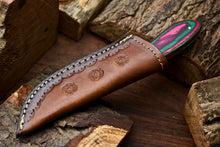 Load image into Gallery viewer, HS-671 Custom Handmade Damascus Steel Skinner Knife - Beautiful Hard Wood Handle
