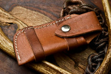 Load image into Gallery viewer, Custom Handmade Damascus Steel Pocket Folding Knife - Beautiful Ram & Buffalo Horn Handle