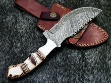 Load image into Gallery viewer, HS-918 '' Custom Hand Forged Damascus Steel 10" Tracker Hunting Knife BONE Handle