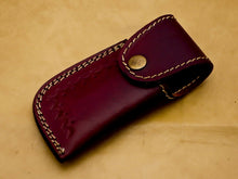 Load image into Gallery viewer, Custom Handmade Damascus Folding-Pocket Engraved Knife With Wood Handle & Pocket Clip