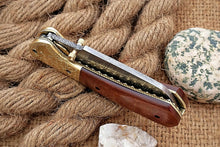 Load image into Gallery viewer, Custom Handmade Damascus Folding-Pocket Knife With Micarta Handle