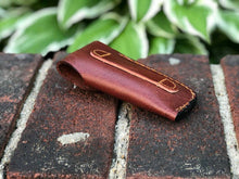 Load image into Gallery viewer, Custom Handmade Damascus Steel Back-Lock Pocket | Folding Knife | Leather Sheath- Different Handle
