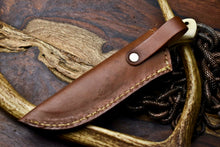 Load image into Gallery viewer, HS-712 Custom Handmade Awesome Camel Bone/Hard Wood Handle Damascus Steel Skinner Knife - Great Price
