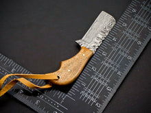 Load image into Gallery viewer, HS-971 Custom Hand Forged 5.00" Damascus Steel Full Tang Cowboy Bull Cutter Knife
