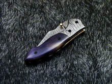 Load image into Gallery viewer, HS-1123 '' CUSTOM HANDMADE DAMASCUS BLADE POCKET FOLDING KNIFE LINER LOCK