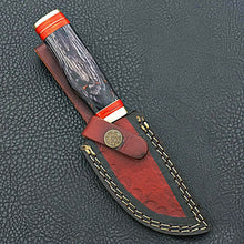 Load image into Gallery viewer, HS-424 | Custom Handmade Damascus Steel Hunting Knife - Beautifu Hardl Wood Handle
