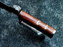 Load image into Gallery viewer, HS-381 '' Custom Hand Forged Damascus Steel 16" Hunting Knife - Natural Wood