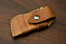 Load image into Gallery viewer, Custom Handmade Damascus Steel Pocket Folding Knife - Beautiful Walunt Wood Handle