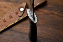 Load image into Gallery viewer, HS-412 | Custom Handmade Damascus Steel Hunting Knife - Buffalo Horn Handle