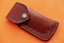 Load image into Gallery viewer, Custom Handmade Damascus Folding/Pocket Knife With Engraved Camel Bone Handle