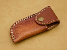 Load image into Gallery viewer, Custom Handmade Damascus Folding-Pocket Knife With Camel Bone And Hard Wood Handle