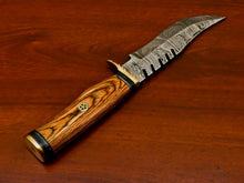 Load image into Gallery viewer, HS-488 Custom Handmade Damascus Bowie-Hunting Knife With Hard Wood Handle